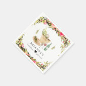 Serviette En Papier Pique-nique Estival Fleurs Aquarelle (Coin)