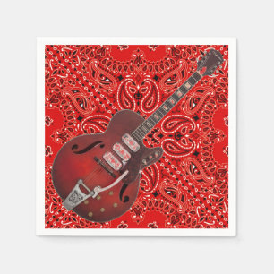 Serviette En Papier Pique-nique Paisley de BBQ de musique country de