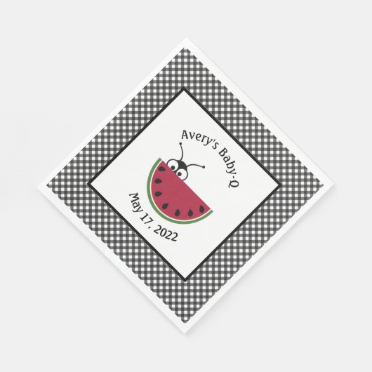 Serviette En Papier Pique-nique Pâque Ant En vichy Noir (Coin)