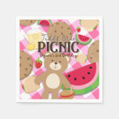 Serviette En Papier Pique-nique Pique-nique Pink Teddy Bear (Devant)