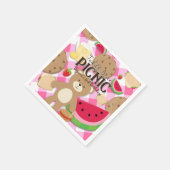 Serviette En Papier Pique-nique Pique-nique Pink Teddy Bear (Coin)