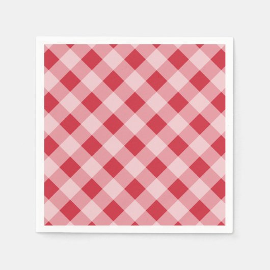 Serviette En Papier Pique-nique Rouge En vichy BBQ Naples (Devant)