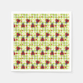 Serviette En Papier Pique-nique Rouge Vert En vichy Été (Devant)