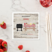 Serviette En Papier Pique-nique Rustique BBQ papier personnalisé (En situation)