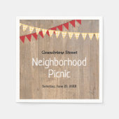 Serviette En Papier Pique-nique Rustique Jaune Plaid Quartier (Devant)