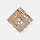 Serviette En Papier Pique-nique Rustique Jaune Plaid Quartier (Coin)