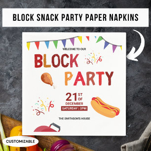 Serviette En Papier Pique-nique Snack Fun Barbecue Quartier Fête de qu