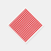 Serviette En Papier pique-nique traditionnel En vichy rouge et blanc (Coin)