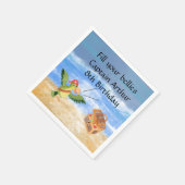 Serviette En Papier Pirate anniversaire thème fête trésor perroquet (Coin)