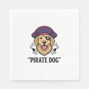 Serviette En Papier Pirate Chien Gravure Vintage Dessin de T-Shirt_1