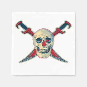 Serviette En Papier Pirate (Crâne) - Blanc standard Cocktail Papier Na