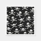 Serviette En Papier Pirate crâne et os (Devant)
