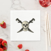 Serviette En Papier Pirate (Crâne) - Papier blanc standard pour déjeun (En situation)