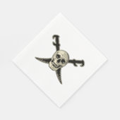 Serviette En Papier Pirate (Crâne) - Papier blanc standard pour déjeun (Coin)