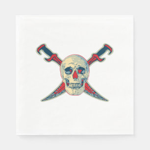 Serviette En Papier Pirate (crâne) - Papier de déjeuner standard bla