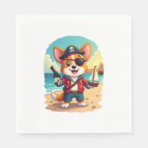 Serviette En Papier Pirate de chien berger allemand