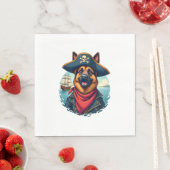 Serviette En Papier Pirate de chien berger allemand (En situation)