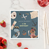 Serviette En Papier Pirate Dinosaur fête Animaux Anniversaire de enfan (En situation)