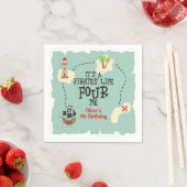 Serviette En Papier Pirate life FOUR me 4e anniversaire (En situation)