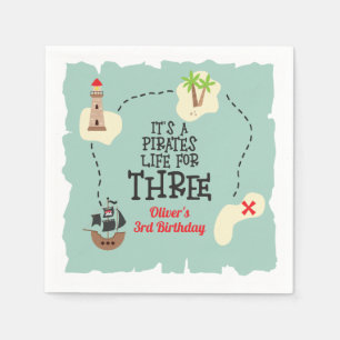 Serviette En Papier Pirate life pour TROIS 3e anniversaire