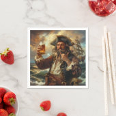 Serviette En Papier Pirate Man Cave Cigar Bar Boisson Cocktail (En situation)