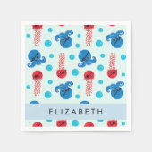 Serviette En Papier Pirate Octopus, Pirate Jellfish, Mer, Votre Nom (Devant)