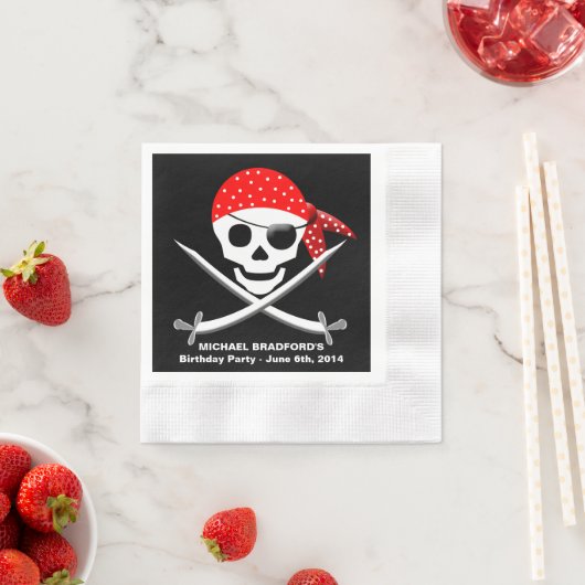 SERVIETTE EN PAPIER PIRATE PAPIER NAPKINS (50 PAR PACK) (En situation)