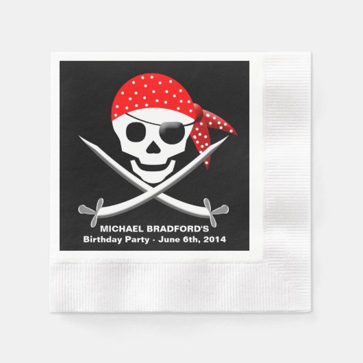 SERVIETTE EN PAPIER PIRATE PAPIER NAPKINS (50 PAR PACK) (Devant)