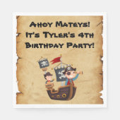 Serviette En Papier Pirate Party Personnalisé Napkins (Devant)