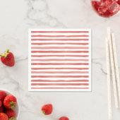 Serviette En Papier Pirate rayé rouge et blanc (En situation)