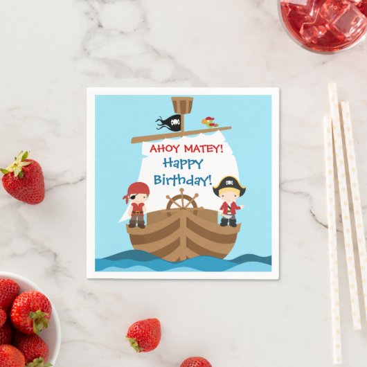 Serviette En Papier Pirate Ship Anniversaire Papier serviettes (En situation)