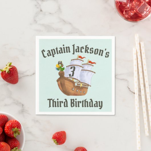 Serviette En Papier Pirate Ship Fête d'anniversaire pour enfants (En situation)