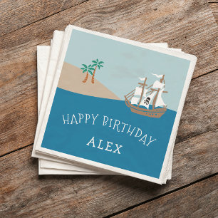Serviette En Papier Pirate Ship Kids Birthday Party