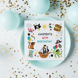 Serviette En Papier Pirate Ship Trésor Anniversaire Fête