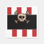 Serviette En Papier Pirate Skull & Crossbones Rouge Blanc Anniversaire (Devant)