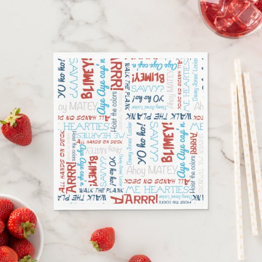 Serviette En Papier Pirate Slogans Party Pirate Napkins (En situation)