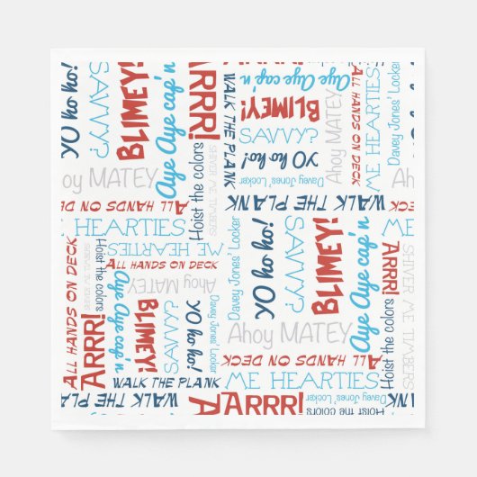 Serviette En Papier Pirate Slogans Party Pirate Napkins (Devant)