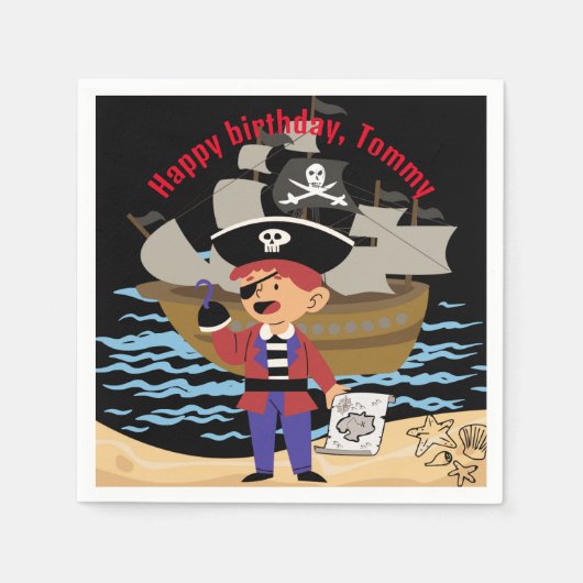 Serviette En Papier Pirate thème amusant papier serviette / crâne et o (Devant)