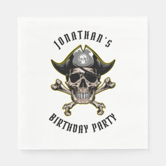 Serviette En Papier Pirate thème fête adulte ANNIVERSAIRE BLANC