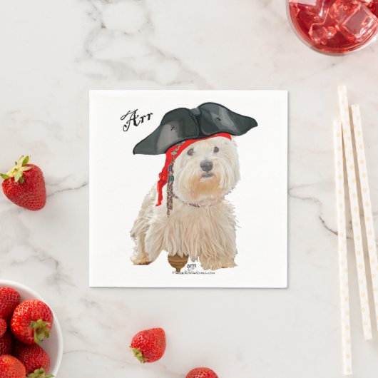 Serviette En Papier Pirate Westie (En situation)