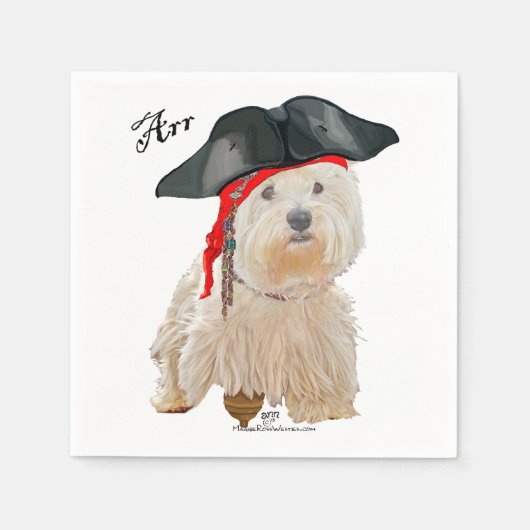 Serviette En Papier Pirate Westie (Devant)