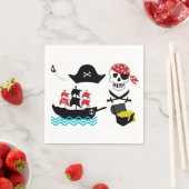 Serviette En Papier Pirates Cocktail Napkin (En situation)