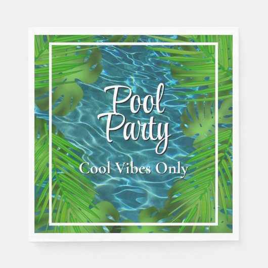 Serviette En Papier Piscine cool feuilles (Devant)