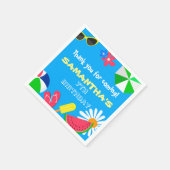 Serviette En Papier Piscine Couleur Bleue Bleue Été Anniversaire Amusa (Coin)