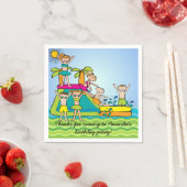 Serviette En Papier Piscine customisée fête Anniversaire Papier servie (En situation)