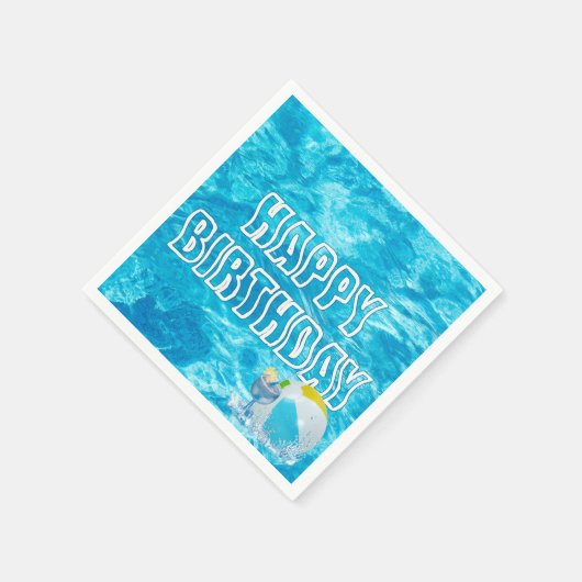 Serviette En Papier Piscine d'anniversaire (Coin)