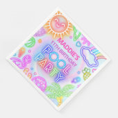 Serviette En Papier Piscine de Neon fête Anniversaire serviettes (Coin)