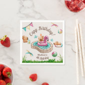 Serviette En Papier Piscine d'été Capybara fête d'anniversaire (En situation)