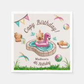 Serviette En Papier Piscine d'été Capybara fête d'anniversaire (Devant)