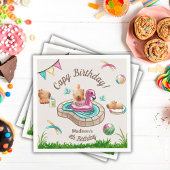 Serviette En Papier Piscine d'été Capybara fête d'anniversaire